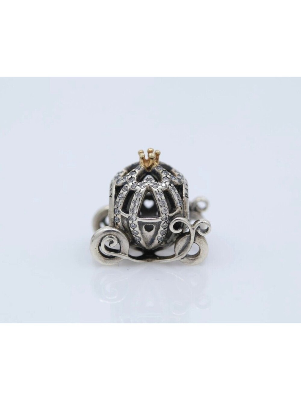 Authentic Pandora Sterling silver and gold Disney Cinderella carriage charm - Picture 5 of 5